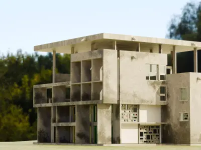 Villa Shodhan designed by Le Corbusier 3D model