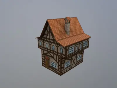 Medieval House 1 - low poly Free low-poly 3D model