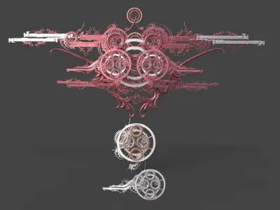 Steampunk mech decice Low-poly 3D model