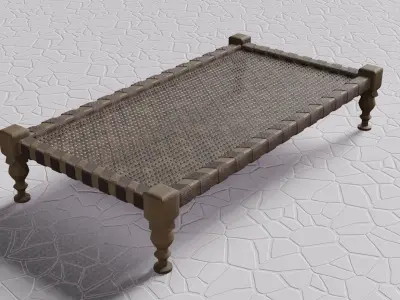 Treditional bed chaarpayi Low-poly 3D model