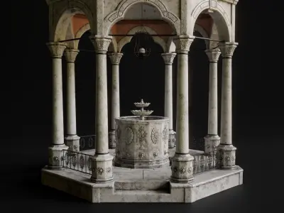 Ablution Fountain Low-poly 3D model