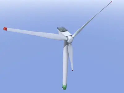 Wind power plant - seamless textures - mid poly 3D model