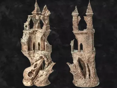 ANCIENT RAVEN CASTLE 3D print model