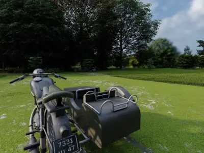 Soviet motorcycle IZH-49 3D model