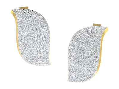 Light Weight Yellow Gold Diamond Earring EZ BI-17 3D print model
