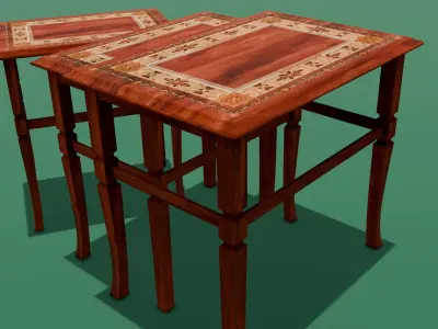 Table Pack 3D Model Low-poly 3D model