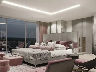 Corona - C4D Scene Files - Master Bedroom Interior 3D model