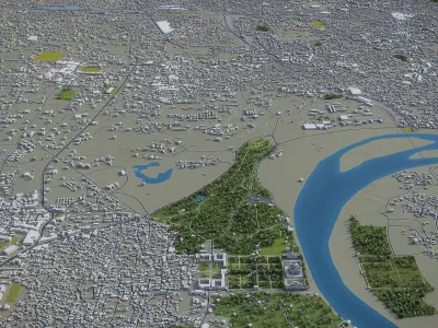 Agra - city Low-poly 3D model