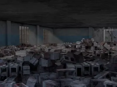 Abandoned Rubble Building - Environment 004 Low-poly 3D model