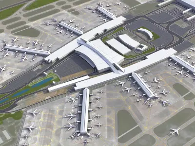 Guangzhou - Baiyun International Airport - CAN Low-poly 3D model
