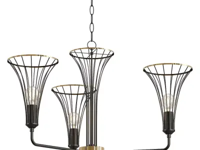 lumien three light chandelier gold 3D model