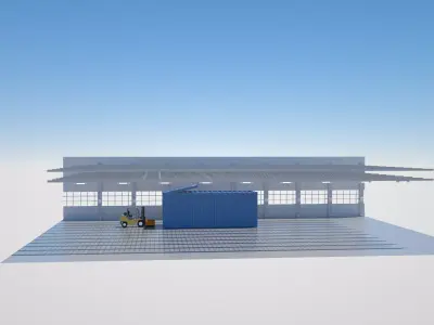 Yellow mobile forklift 3D factory 3D model