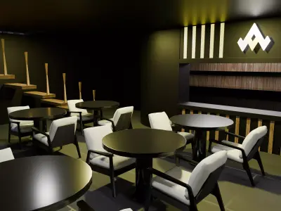 coffee shop 3D model 6