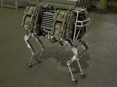 BigDog Robot Boston Dynamics Low-poly 3D model