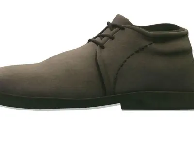 Cartoon High Poly Subdivision Grey Shoes Low-poly 3D model