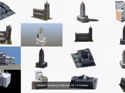 Modern Building Collection 06 3D Model Pack