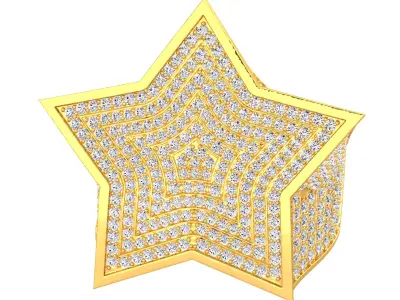 Star Mens Ring-799 3D print model