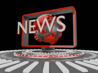 TV News Program Title Motion Graphics animation 3D model