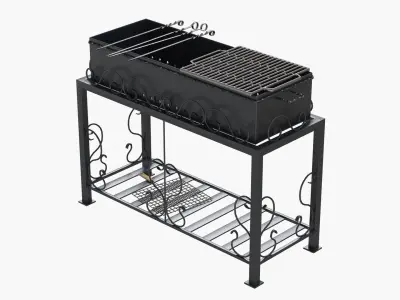 barbecue grill for skewers and grates 3D model