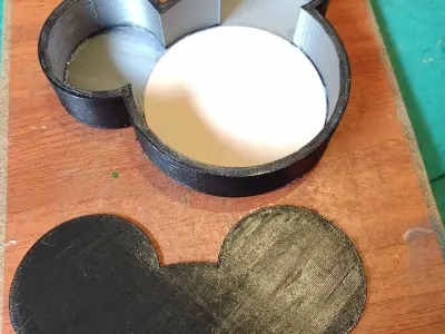 Mickey Mouse and Santa Litho Lamp and Christmas stickers  3D print model