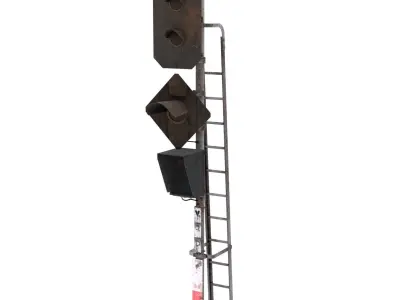 Train Traffic Light Pack 2 Low-poly 3D model