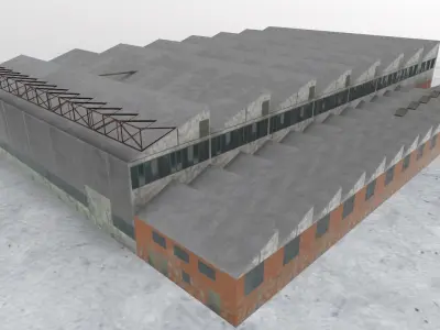 EGCC Hangar1 Low-poly 3D model