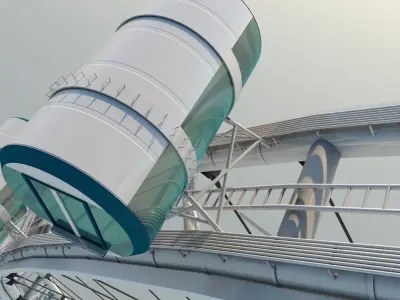 3D Singapore Flyer  Detailed Model  Ferris Wheel model 3D model