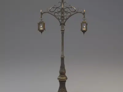 Victorian Style Street Lamp Low-poly 3D model