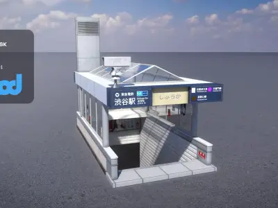 Shibuya Station Entrance 3D model