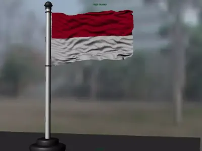 Indonesia flag 3D model