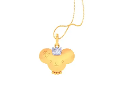 Kids Cartoon with Crown Pendants 3dm STL OBJ FBX Renders Details 3D print model