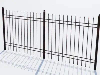 Old Rusty Fence Low-poly 3D model