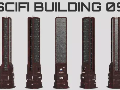 SciFi Cyberpunk Building 09 Low-poly 3D model