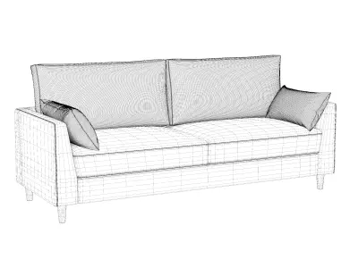 Modern 2-Seater Fabric Sofa 3D model