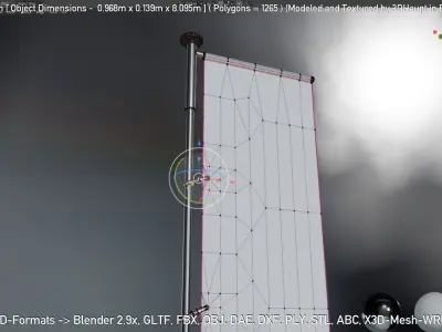 Empty Flag 8m Low-poly 3D model