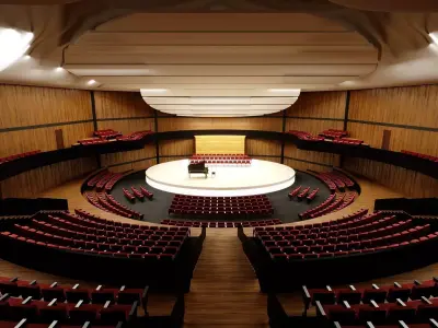 Concert Hall Amphitheater VR Baked Corona Max Scene Low-poly 3D model