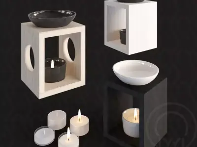 Aroma fragrance Oil Burner Modern Zen 3D model
