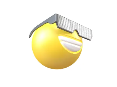 Beaming Face With Future Technology Glasses v1 006 Low-poly 3D model