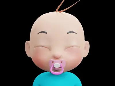 Cartoon Baby - FULLY RIGGED Low-poly 3D model