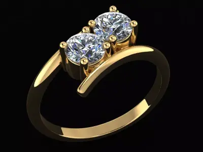 AG 200 TWISTED ROUND DIOAMOND RING  3D print model