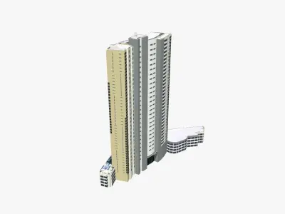 River Place Apartments Low-poly 3D model