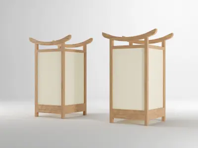 Light Lamp Traditional Asian Style 3D Model Low-poly 3D model