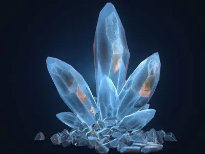 Crystal Rock  Low-poly 3D model