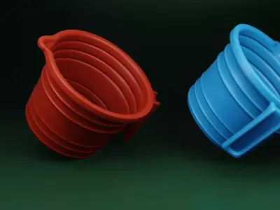 Bucket plastic Water mug Free 3D model