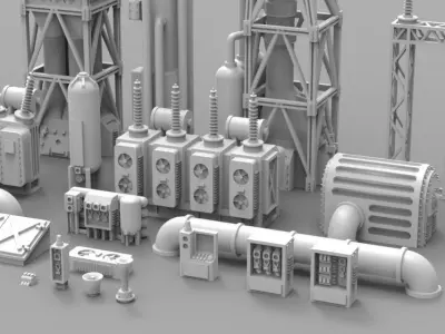 Infrastructure and Objectives Pack 02 3D print model