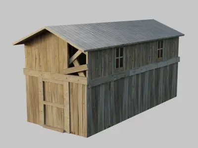 Old Wooden Farmhouse Low poly 3D Model Low-poly 3D model