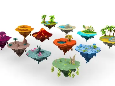 Island 3D Low-poly 3D model