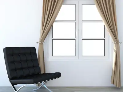 Beige Curtains 3D model