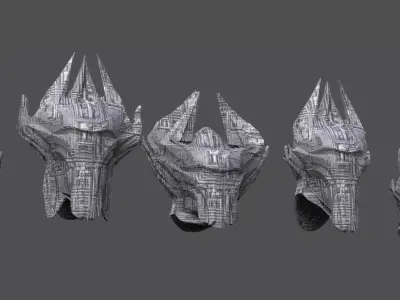 Sci Fi Fantasy Mandalorian style helmet 5 design 3D model