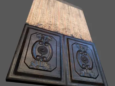 Old Wood Wall Low-poly 3D model
